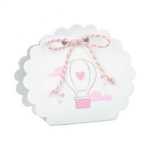 Borsa rotonda porta confetti balloon rosa 58x40x85 mm - 10 pz