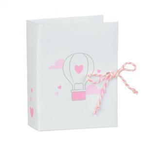 Libro porta confetti balloon rosa 70x60x30 mm - 4 pz