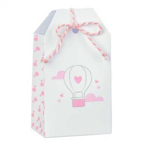 Tag porta confetti balloon rosa 55x35x100 mm - 5 pz