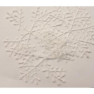 Applicazione a forma di fiocco di neve 22x22 cm - 3 pezzi