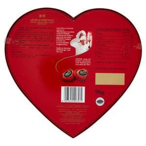 Scatola a forma di cuore con cioccolatini a cuore al cioccolato extra fondente - 96 gr