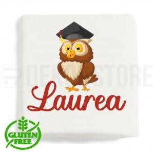 Marshmallow quadratino con stampa ' laurea con gufo ' - 20pz