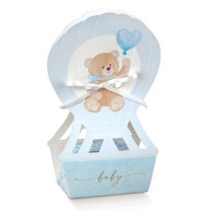 Mongolfiera little bear azzurro 60x40x145 mm - 5 pz