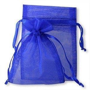 Sacchetto in organza blu - 7x9 cm