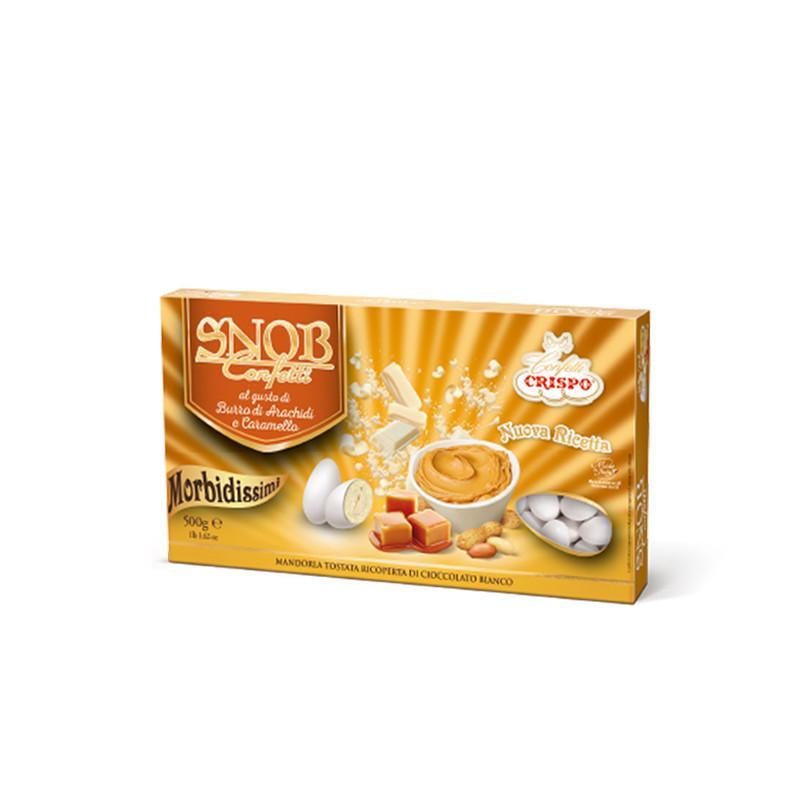 crispo confetti crispo burro di arachidi e caramello- snob 500 gr