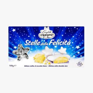 Stelle della felicita' argento - confetti di cioccolato bianco 500gr