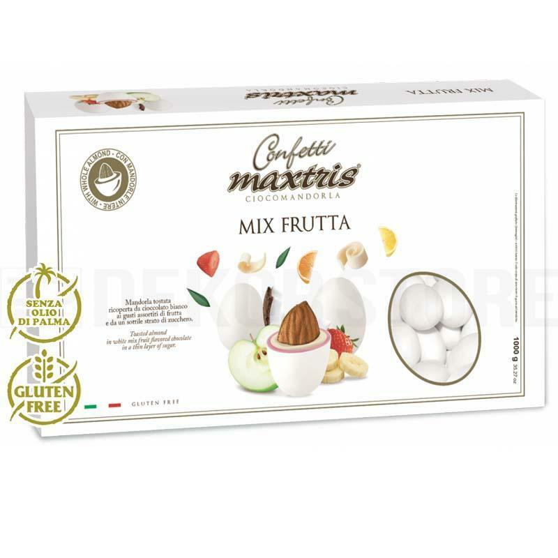 Confetti maxtris frutta in confezioni da 1KG colore bianco