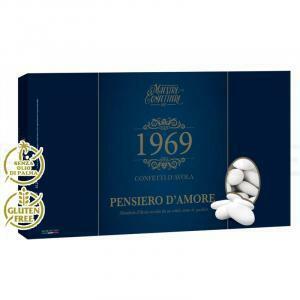 Confetti  mandorla avola pensiero d'amore - 1 kg bianco calibro 38