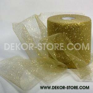 Tulle glitter oro - 12,5 cm x 100 mt