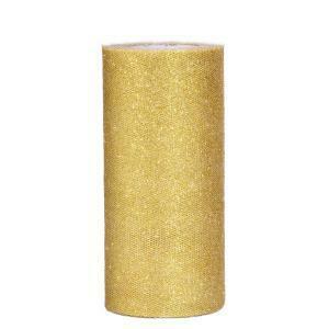 Tulle glitter oro - 25 cm x 100 mt