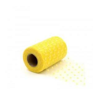 Tulle pois giallo - 12,5 cm x 25 mt