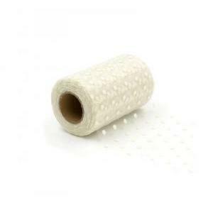 Tulle pois panna - 12,5 cm x 25 mt