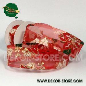 Nastro organza stella natale 40mm x 10y - rosso