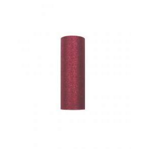 Tulle glitter bordeaux - 25 cm x 100 mt