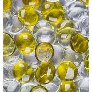 Ciottoli decorativi in vetro mix trasparente/ giallo 30 mm (100ml)