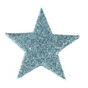 Stelle decorative 6 cm  glitter celeste - 12 pz