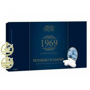 Confetti  mandorla avola pensiero d'amore - 1 kg azzurro calibro 38