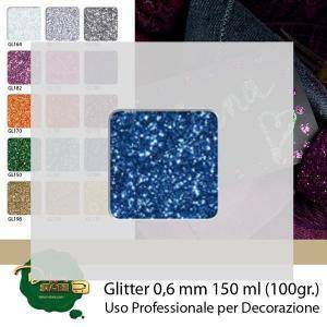 Glitter 0,6 mm blu in bottiglia - 100 gr