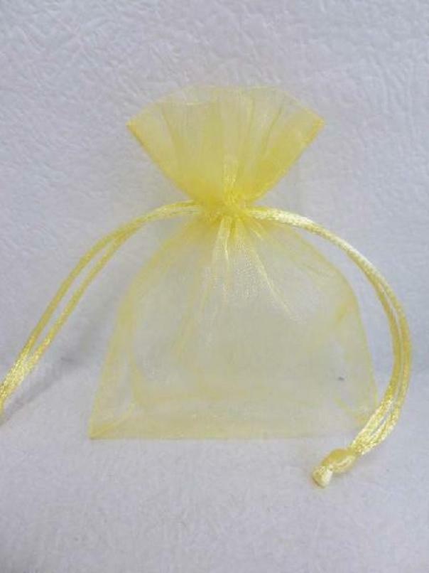  sacchetto in organza giallo - 7x9 cm