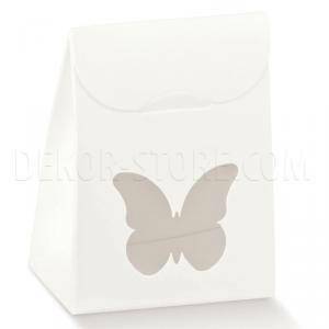 Sacchetto con finestra a farfalla white 60x35x80 mm - 10 pz