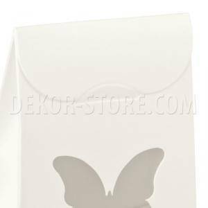 Sacchetto con finestra a farfalla white 60x35x80 mm - 10 pz