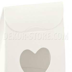 Sacchetto con finestra a cuore white 60x35x80 mm - 10 pz