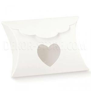 Busta con finestra a cuore white 80x85x30 mm - 6 pz