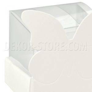 Cestello porta confetti con farfalla white 40x40x60 mm - 5 pz