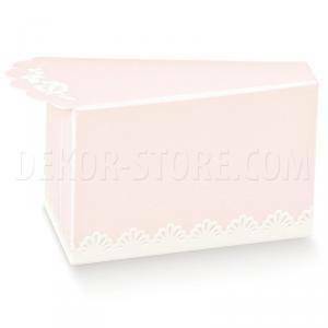 Fetta di torta porta confetti shabby chic 80x45x50 mm - 10 pz