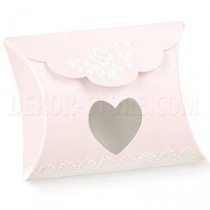 Busta con finestra a cuore shabby chic 80x85x30 mm - 6 pz