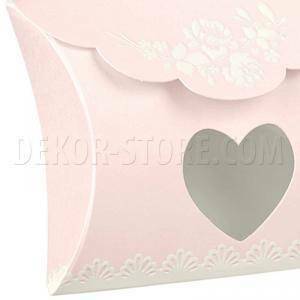 Busta con finestra a cuore shabby chic 80x85x30 mm - 6 pz