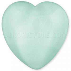 Cuore verde acqua in resina - 18 x 15 mm