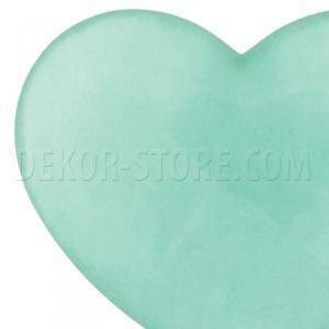 Cuore verde acqua in resina - 18 x 15 mm