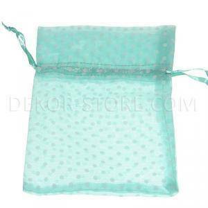 Sacchetto 16x11cm tiffany - organza pois