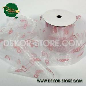 Nastro organza biberon rosa 8 cm x 10 mt