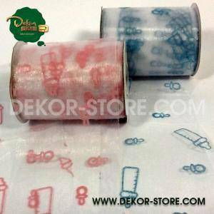 Nastro organza biberon rosa 8 cm x 10 mt