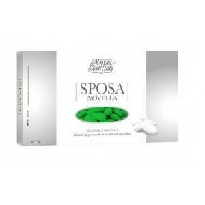 Confetti mandorla spagnola 36 sposa novella - verde 300 pz