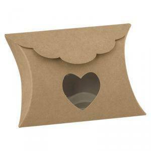 Busta con finestra a cuore avana 80x85x30 mm - 9 pz