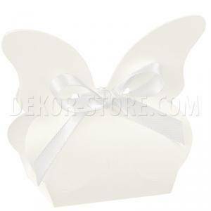 Scatolina a forma di farfalla white 60x40x90 mm - 10 pz