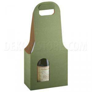 Scatola 2 bottiglie con maniglia - linea verde - bag new