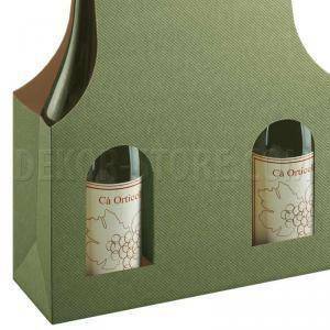 Scatola 3 bottiglie con maniglia - linea verde - bag new