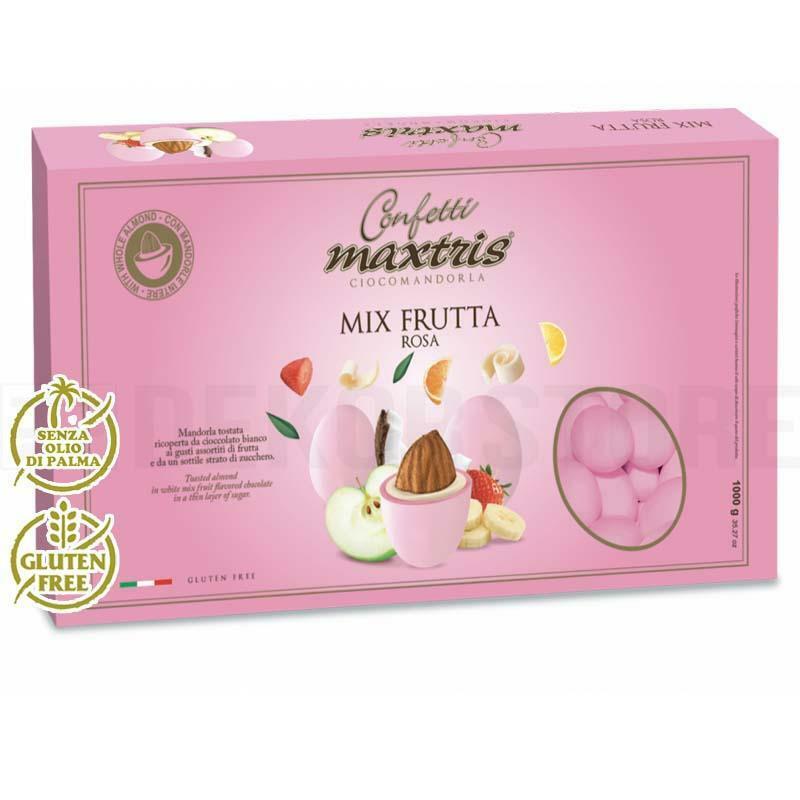 Confetti maxtris frutta in confezione da 1 KG rosa