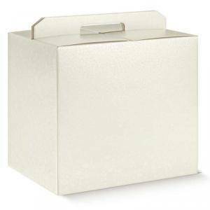 Pacco dono con maniglia 430x240x345 mm - sfere bianco