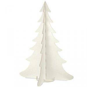 Albero natale stilizzato h. 930 mm - cartone sfere bianco