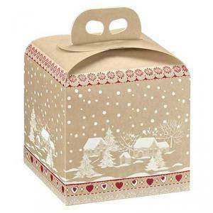 Portapanettone 200x200x180 mm - borgo innevato