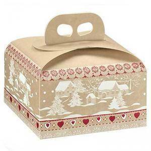 Portapanettone 245x245x130 mm - borgo innevato