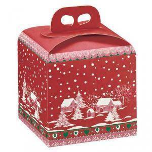 Portapanettone 200x200x180 mm - borgo rosso