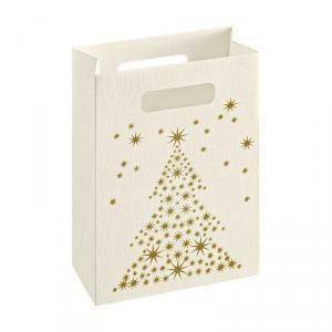 Shopper box 160x80x230 mm - golden tree seta bianco