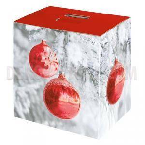 Pacco dono cubo 280x200x350 mm - sfere rosse