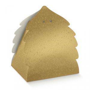 Portapanettone albero 345x300x330 mm - sfere oro